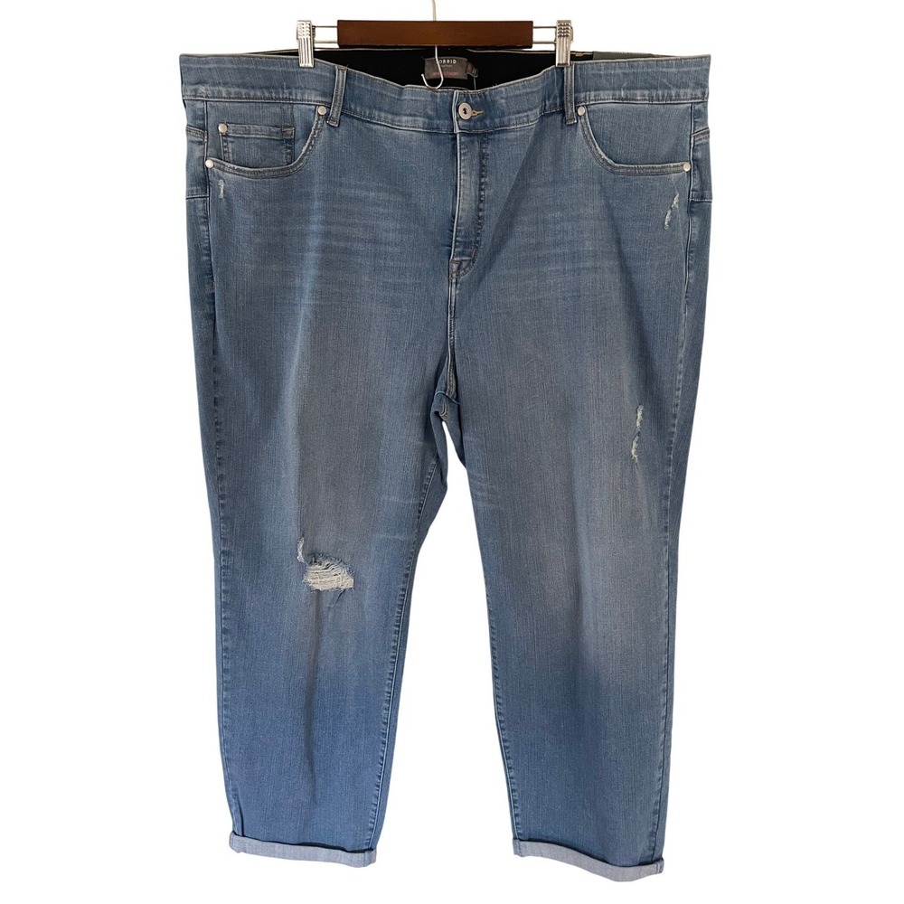 Torrid Bombshell Straight Premium Stretch Jeans Distressed Size 30T New